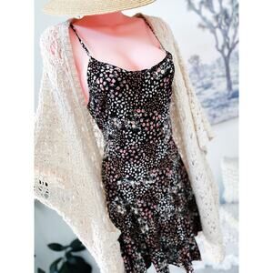 Starlit Meadow Blooming cottagecore floral flowy flutter hem cami Jada dress